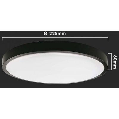 V-TAC plafon 1x18W LED biały/czarny 7669