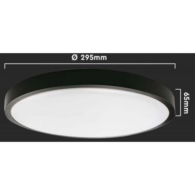 V-TAC plafon 1x24W LED biały/czarny 7670