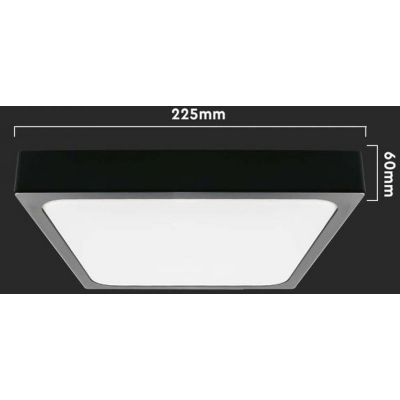 V-TAC plafon 1x18W LED biały/czarny 7672