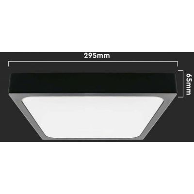 V-TAC plafon 1x24W LED biały/czarny 7673