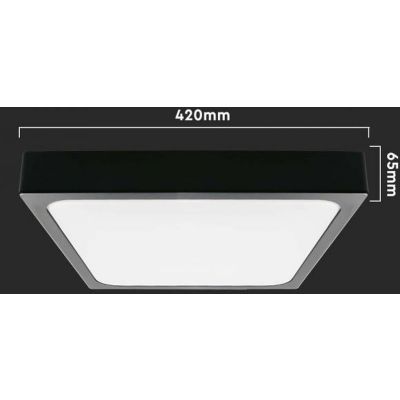 V-TAC plafon 1x30W LED biały/czarny 7674