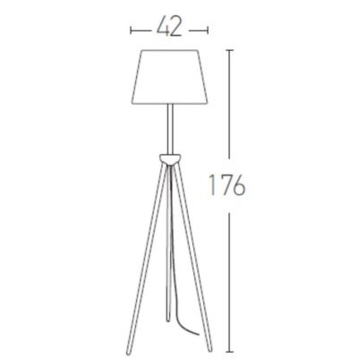 Zambelis Lighting lampa stojąca 1x40W beżowy/drewno 16180