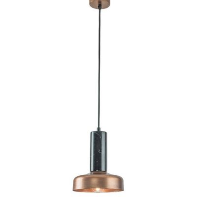 Zambelis Lighting lampa wisząca 1x40W czarny marmur/miedź 18163