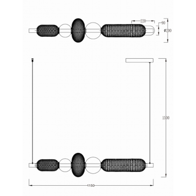 Zuma Line Sarr lampa wisząca 1x27 W czarna/złota 003064-031438