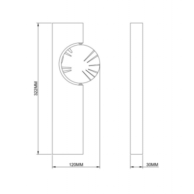 Zuma Line Flux kinkiet 1x3 W czarny/złoty 003064-034754