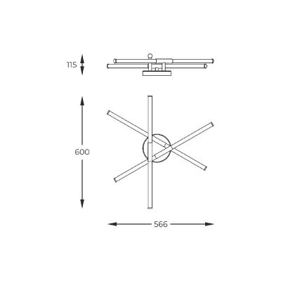 Zuma Line Lautaro lampa podsufitowa 1x18 W czarna 1006