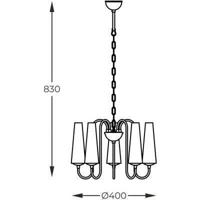 Zuma Line Magnum lampa wisząca 5x40 W biała-złota 1127