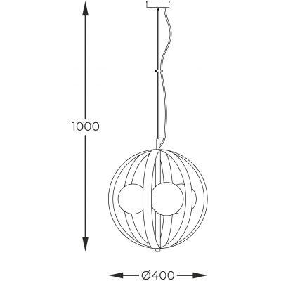 Zuma Line Nela lampa wisząca 3x40 W biała-czarna-złota 1137