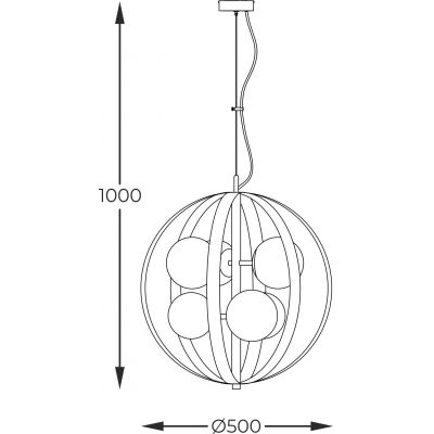 Zuma Line Nela lampa wisząca 6x40 W biała-czarna-złota 1138