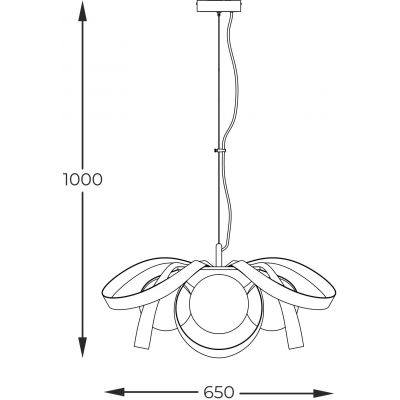 Zuma Line Nela lampa wisząca 4x40 W biała-czarna-złota 1139