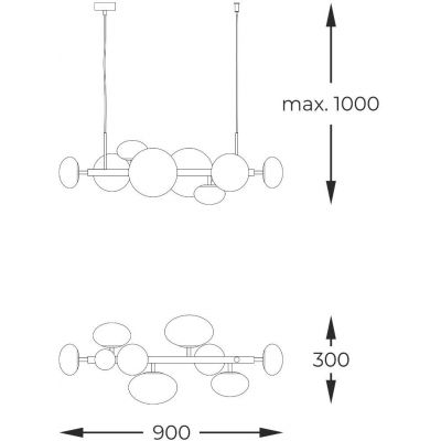 Zuma Line Omi lampa wisząca 8x5 W czarna 1192