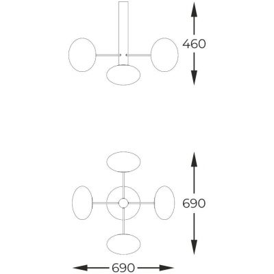Zuma Line Omi lampa podsufitowa 5x5 W czarna 1198