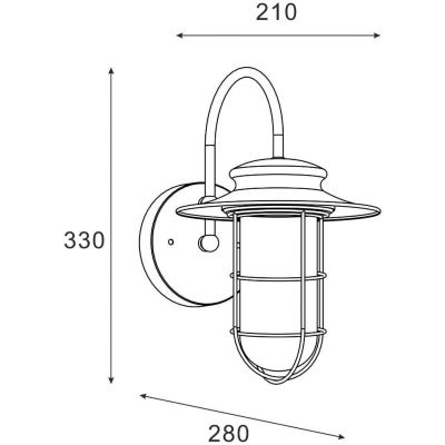 Zuma Line Industrial kinkiet zewnętrzny 1x60 W czarny 17068-WD