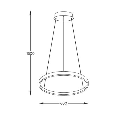 Zuma Line Breno lampa wisząca 1x28W LED czarny 2023201-BK60