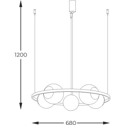 Zuma Line Orbit lampa wisząca 5x40 W czarna 5011