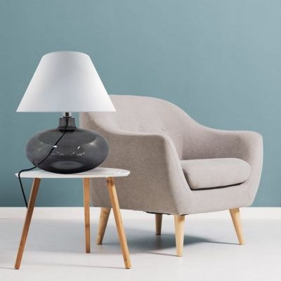 Zuma Line Adana Grafit lampa stołowa 1x60W biały/szkło przydymione 5521WH