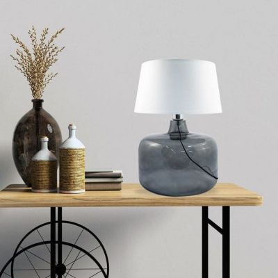 Zuma Line Batumi Grafit lampa stołowa 1x60W biały/szkło przydymione 5530WH