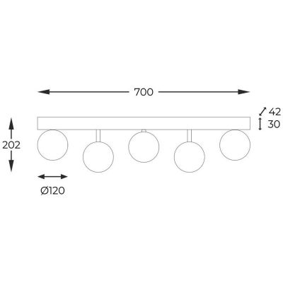 Zuma Line Ali lampa podsufitowa 5x40 W biała-czarna-złota 5643