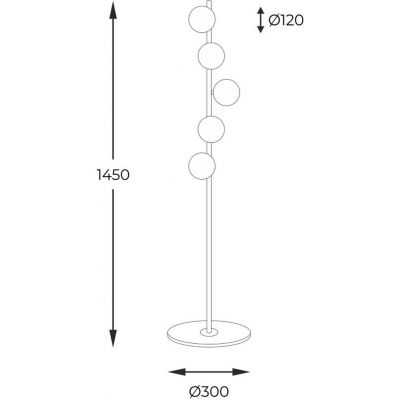 Zuma Line Ali lampa stojąca 5x40 W biała-czarna-złota 5649