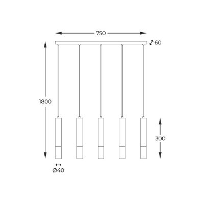 Zuma Line Madera lampa wisząca 4x28 W brązowa 8620403