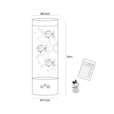 Zuma Line Aqua lampka nocna RGB 1x2,25 W przezroczysta-srebrna 89245