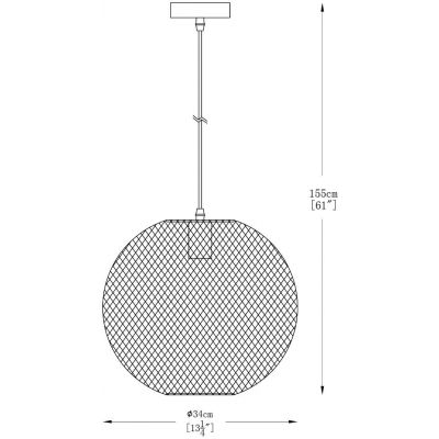 Zuma Line Orion lampa wisząca 1x40W czarny mat A8129L-BK