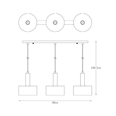 Zuma Line Leo lampa wisząca 3x40 W czarna A8133-3A