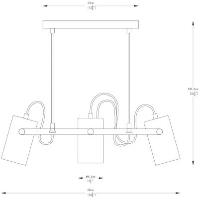 Zuma Line Resi lampa wisząca 3x40W czarny mat/złoty A8162-3A