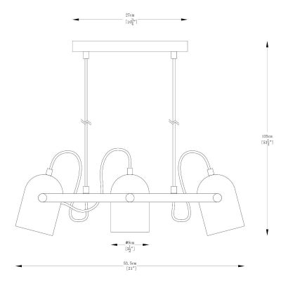 Zuma Line Fati lampa wisząca 3x40W czarny mat/złoty A8163-3A