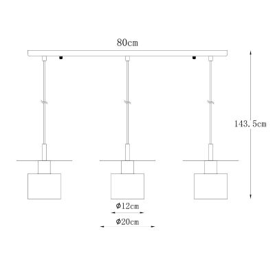 Zuma Line Sarda lampa wisząca 3x40W złoty A8183-3A