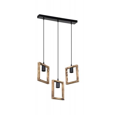 Zuma Line Atria lampa wisząca 3x20 W czarna-drewno ASZ.1679