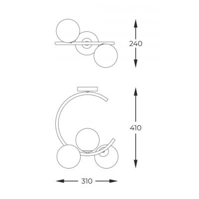 Zuma Line Molecule lampa podsufitowa 3x33 W złoty/biały C0454-03Q-F7AA