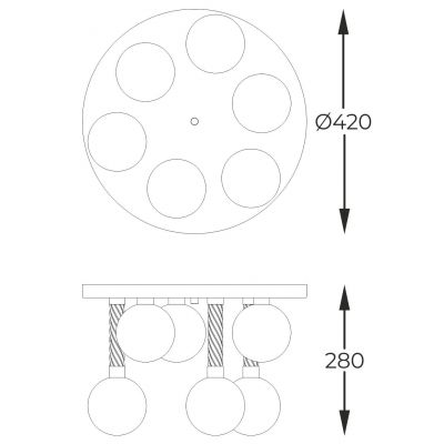 Zuma Line Mida lampa podsufitowa 6x6 W mosiądz C0583-06D-2GHF