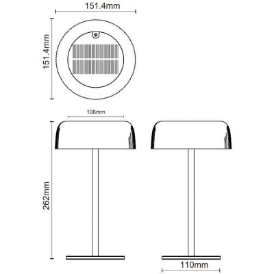 Zuma Line Bluet lampa solarna stołowa 1x2,5 W czarny DT33111