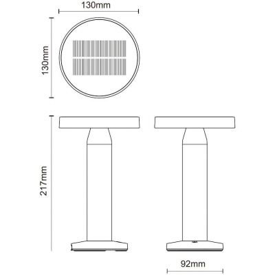 Zuma Line Carli lampa solarna stołowa 1x2 W czarny DT33611