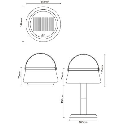 Zuma Line Aure lampa solarna stołowa 1x2,2 W czarny DT36111