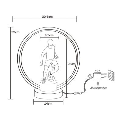 Zuma Line Piłkarz lampka nocna 1x4 W biała-czarna EX04F237U-1