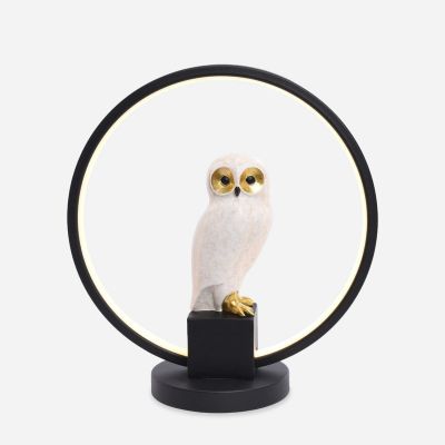 Zuma Line Sowa lampka nocna 1x4 W biała-czarna-złota EX04F332U-1