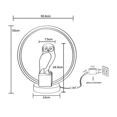 Zuma Line Sowa lampka nocna 1x4 W biała-czarna-złota EX04F332U-1