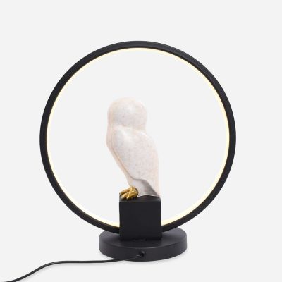 Zuma Line Sowa lampka nocna 1x4 W biała-czarna-złota EX04F332U-1