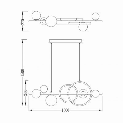 Zuma Line Taremi lampa wisząca 5x15 W 1x3,5 W czarna-złota MD2448-7B-3BGD