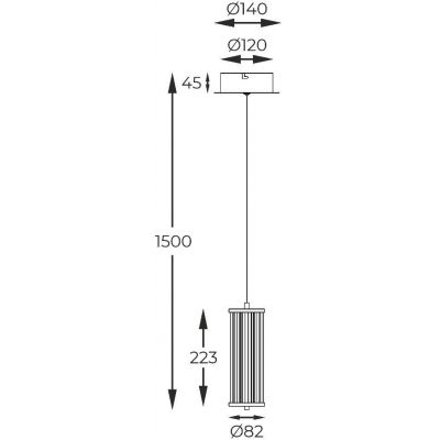 Zuma Line Cally lampa wisząca 1x8 W przezroczysta-złota MD3147-1A-3GT