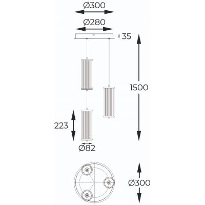 Zuma Line Cally lampa wisząca 3x8 W przezroczysta-złota MD3147-3A-3GT