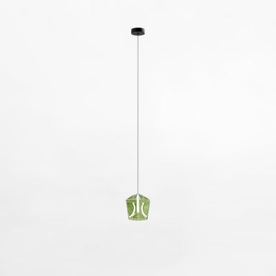 Zuma Line Colore lampa wisząca 1x6 W czarna-zielona-przezroczysta MD3350-1BL/GR