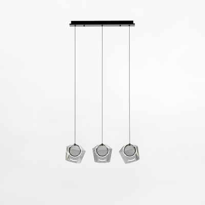 Zuma Line Colore lampa wisząca 3x6 W czarna-przezroczysta MD3350B-3BL/C