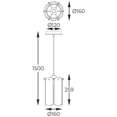 Zuma Line Nira lampa wisząca 1x40 W przezroczysta-złota MD3523-1-EGN