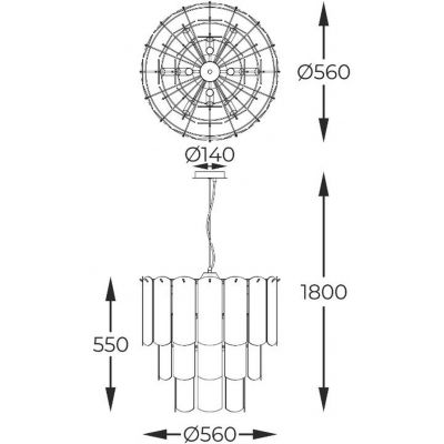 Zuma Line Nira lampa wisząca 14x40 W czarna-przydymiona MD3523-14L-EBCN