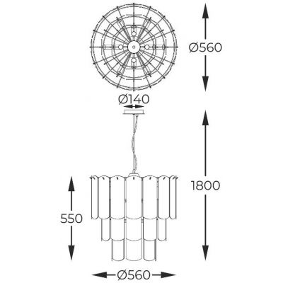 Zuma Line Nira lampa wisząca 14x40 W przezroczysta-złota MD3523-14L-EGN