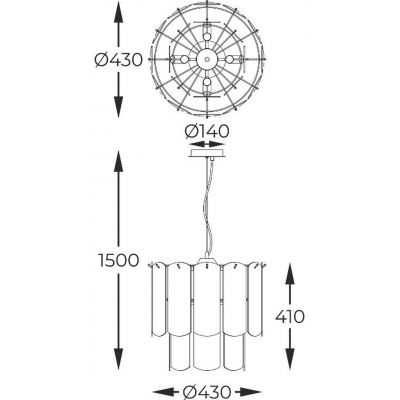 Zuma Line Nira lampa wisząca 8x40 W czarna-przydymiona MD3523-8M-EBCN