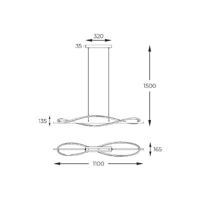 Zuma Line Domenico lampa wisząca 1x30 W czarna MD3544-1-3BT